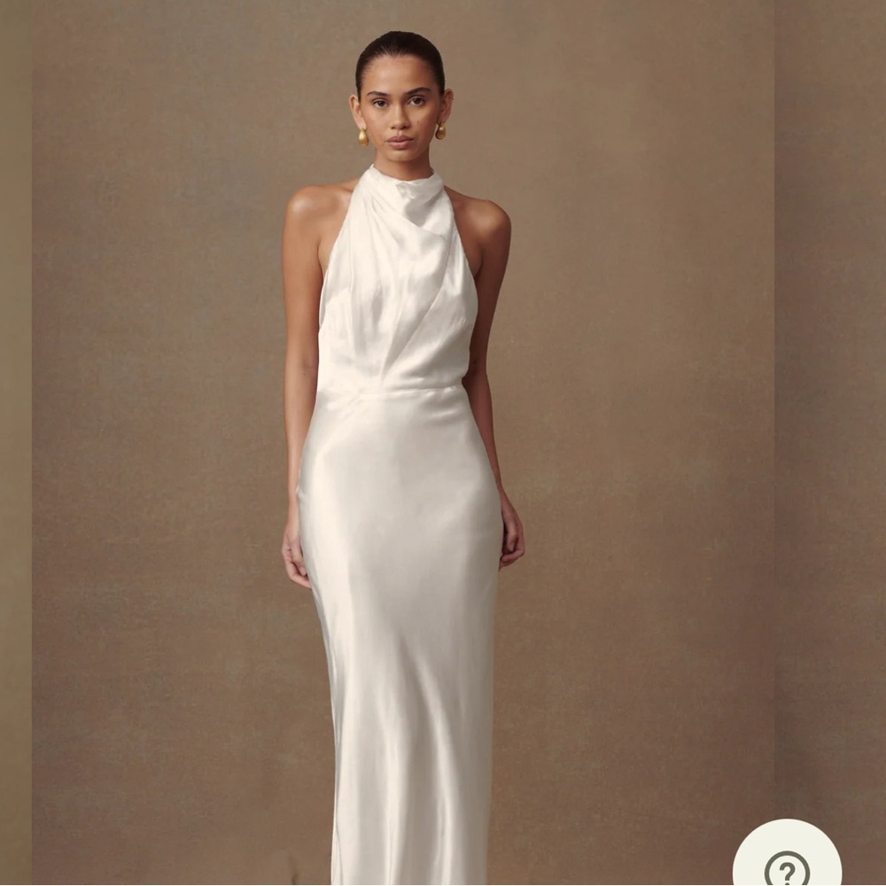 XS Meshki Esther Iridescent Satin Cowl Maxi dress